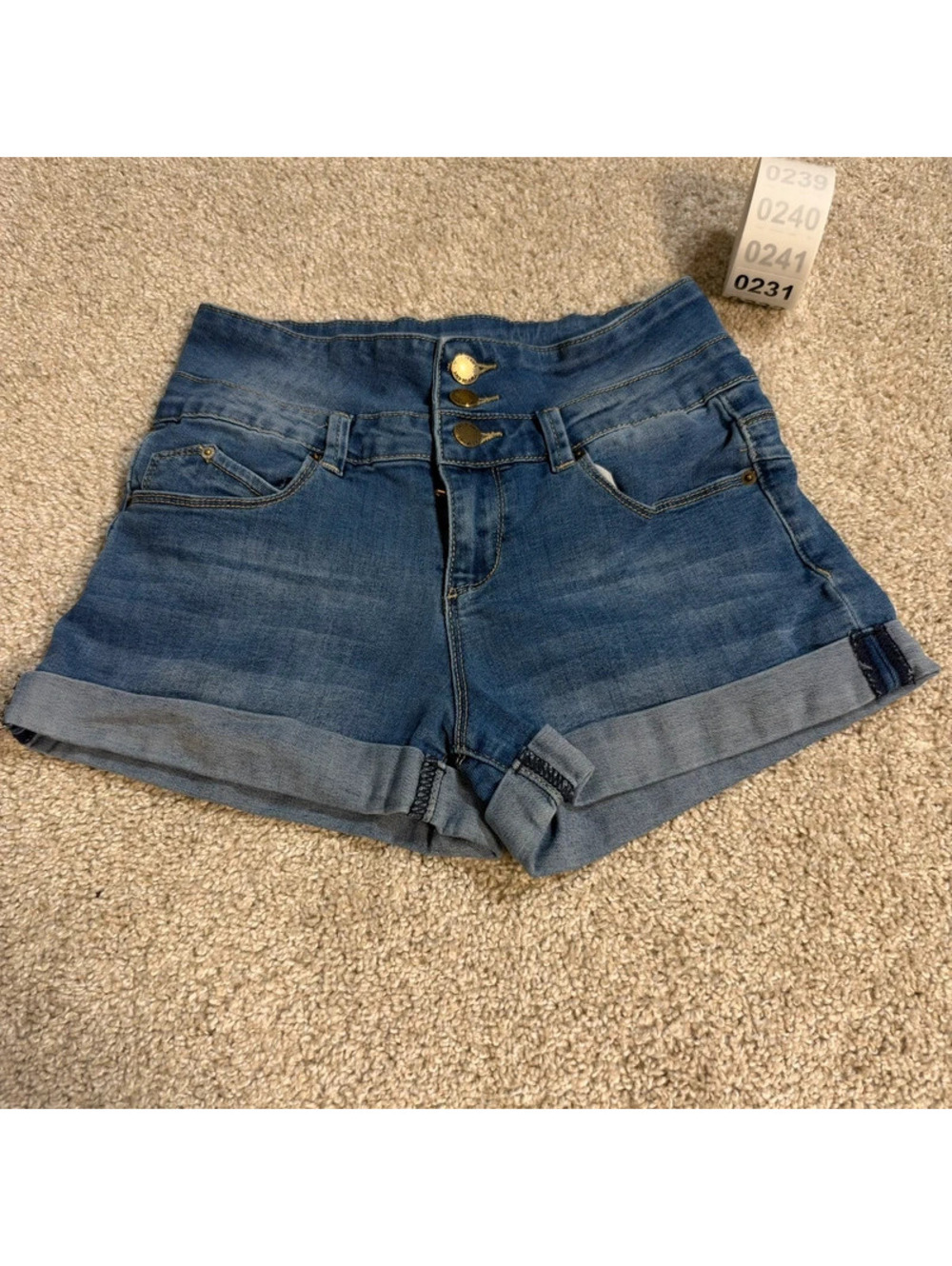 YMI High Rise Jean Shorts W/ Stylish Buttons